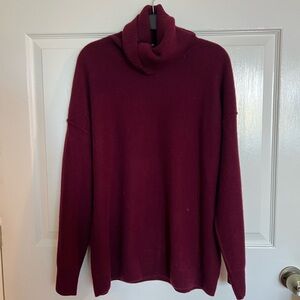 Free People Addie Burgundy Turtleneck Sweater